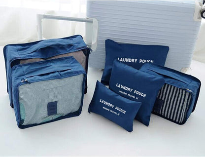 7 Set Packing Cubes with Shoe Bag - Compression Travel Luggage Organizer