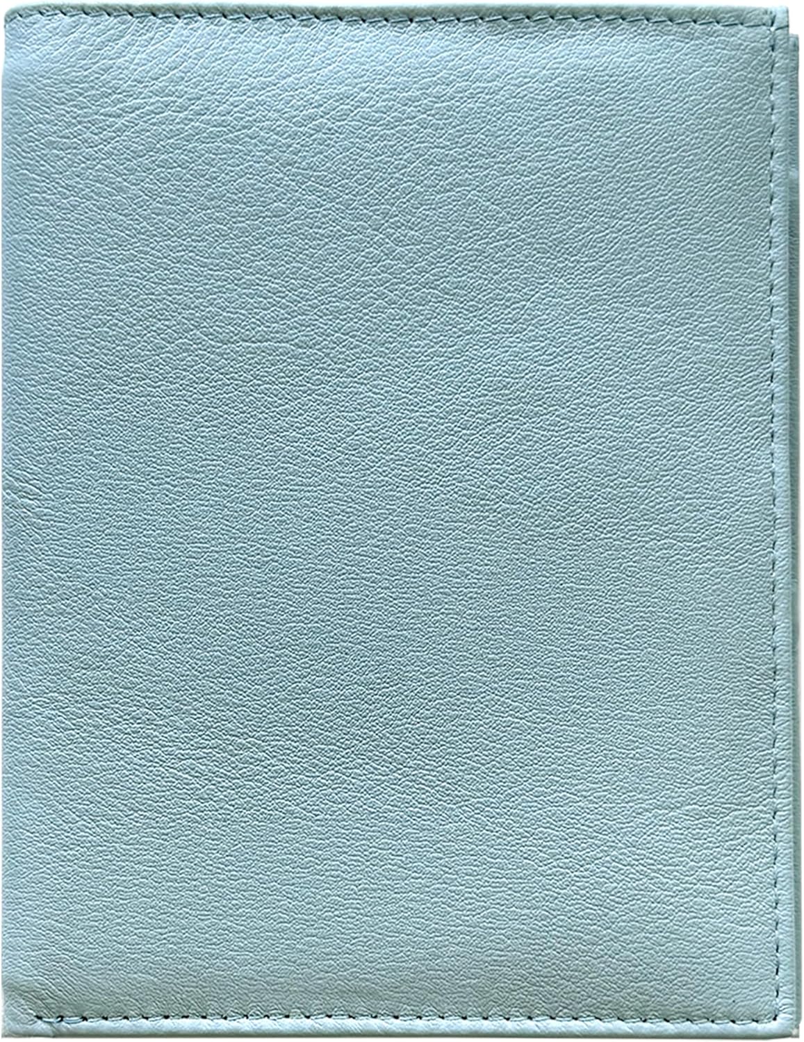 Grey RFID Genuine Leather Passport Wallet