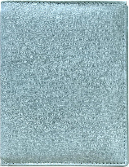 Grey RFID Genuine Leather Passport Wallet