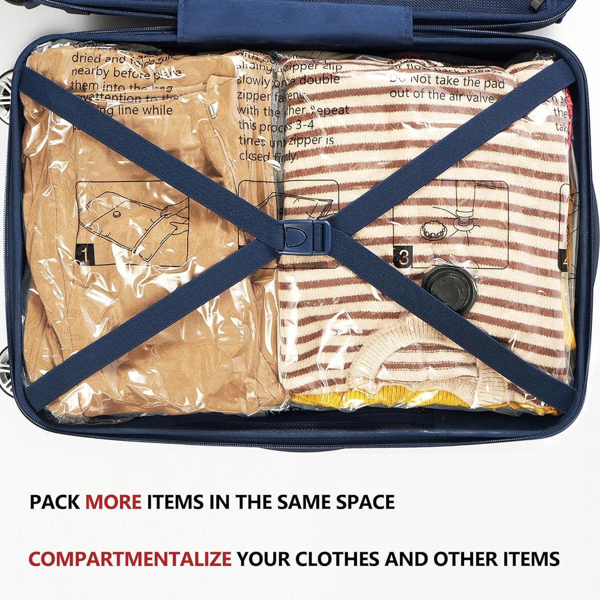 Vacuum Seal Bags for Clothing Travel and Home Storage, Travel Vacuum Bags with Electric Pump, Space Saver Compression Packing Cubes for Luggage Suitcase Bedding Blankets Clothes, 12 Combo