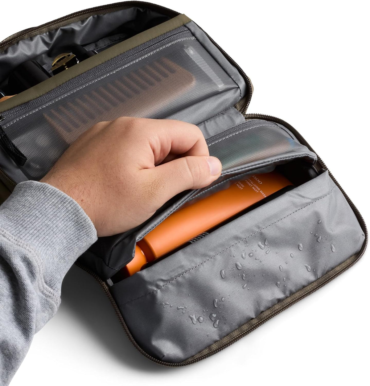 Hanging Toiletry Kit (hanging 3 liter toiletry bag for men and women, and designed for travel) - Clay