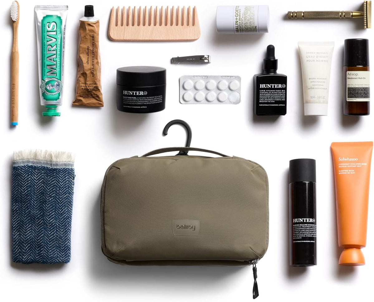 Hanging Toiletry Kit (hanging 3 liter toiletry bag for men and women, and designed for travel) - Clay