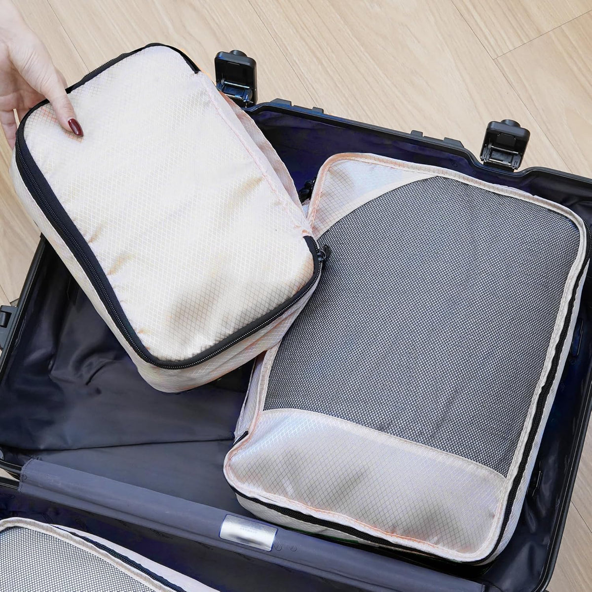8-Piece Packing Cubes for Travel, 2026 Upgraded Durable Zippers & Reinforced Mesh, Complete Luggage Organizer Set with Shoe/Toiletry/Laundry Bags, 4 Sizes for Suitcase, Men Women, (Purple)