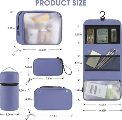 8-Piece Packing Cubes for Travel, 2026 Upgraded Durable Zippers & Reinforced Mesh, Complete Luggage Organizer Set with Shoe/Toiletry/Laundry Bags, 4 Sizes for Suitcase, Men Women, (Purple)