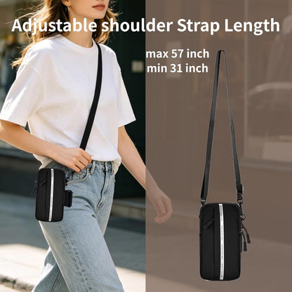 Phone Holder, Small Crossbody Shoulder Holsters Bag with Arm Band, Fits iPhone and Android, Use for Running, Walking, Hiking & Biking (6.7 Inches, Grayish White)