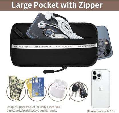 Phone Holder, Small Crossbody Shoulder Holsters Bag with Arm Band, Fits iPhone and Android, Use for Running, Walking, Hiking & Biking (6.7 Inches, Grayish White)