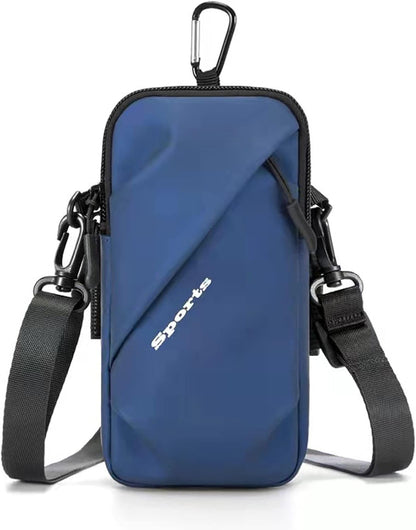 Phone Holder, Small Crossbody Shoulder Holsters Bag with Arm Band, Fits iPhone and Android, Use for Running, Walking, Hiking & Biking (6.7 Inches, Grayish White)
