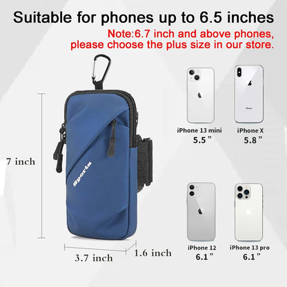 Phone Holder, Small Crossbody Shoulder Holsters Bag with Arm Band, Fits iPhone and Android, Use for Running, Walking, Hiking & Biking (6.7 Inches, Grayish White)