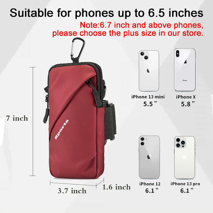 Phone Holder, Small Crossbody Shoulder Holsters Bag with Arm Band, Fits iPhone and Android, Use for Running, Walking, Hiking & Biking (6.7 Inches, Grayish White)
