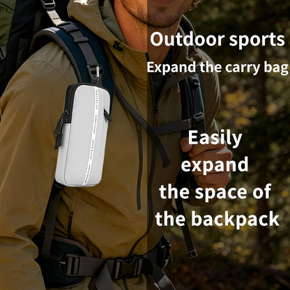 Phone Holder, Small Crossbody Shoulder Holsters Bag with Arm Band, Fits iPhone and Android, Use for Running, Walking, Hiking & Biking (6.7 Inches, Grayish White)