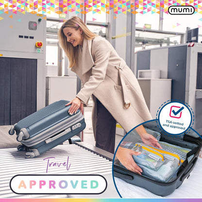 Travel Toiletry Bag Set of 3 – Clear TSA Approved Toiletry Bags for Women – Reusable Water-Resistant Makeup Organizer Pouches for Skincare, Cosmetics, Travel Accessories, Airport Packing - Aqua
