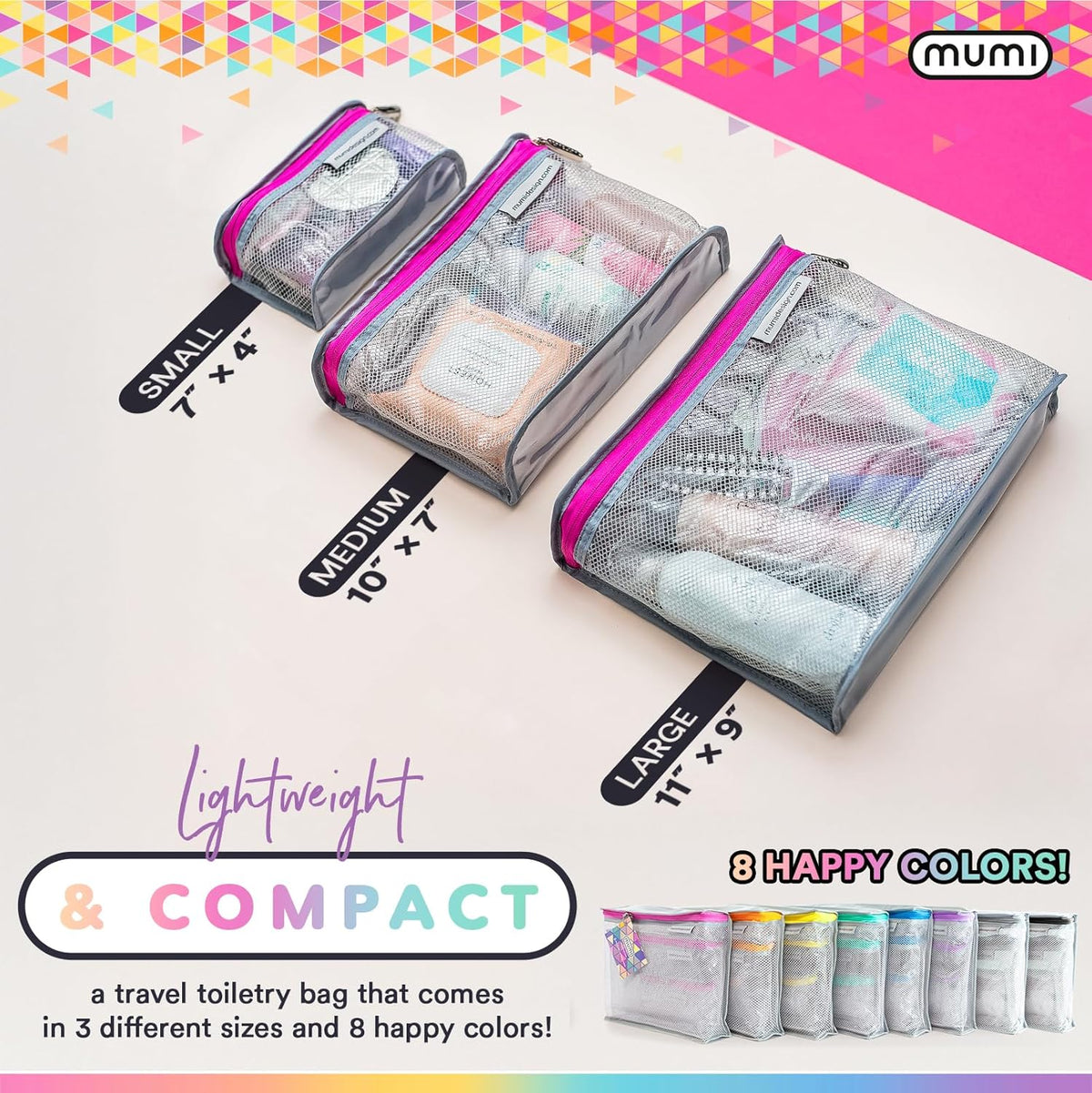 Travel Toiletry Bag Set of 3 – Clear TSA Approved Toiletry Bags for Women – Reusable Water-Resistant Makeup Organizer Pouches for Skincare, Cosmetics, Travel Accessories, Airport Packing - Aqua