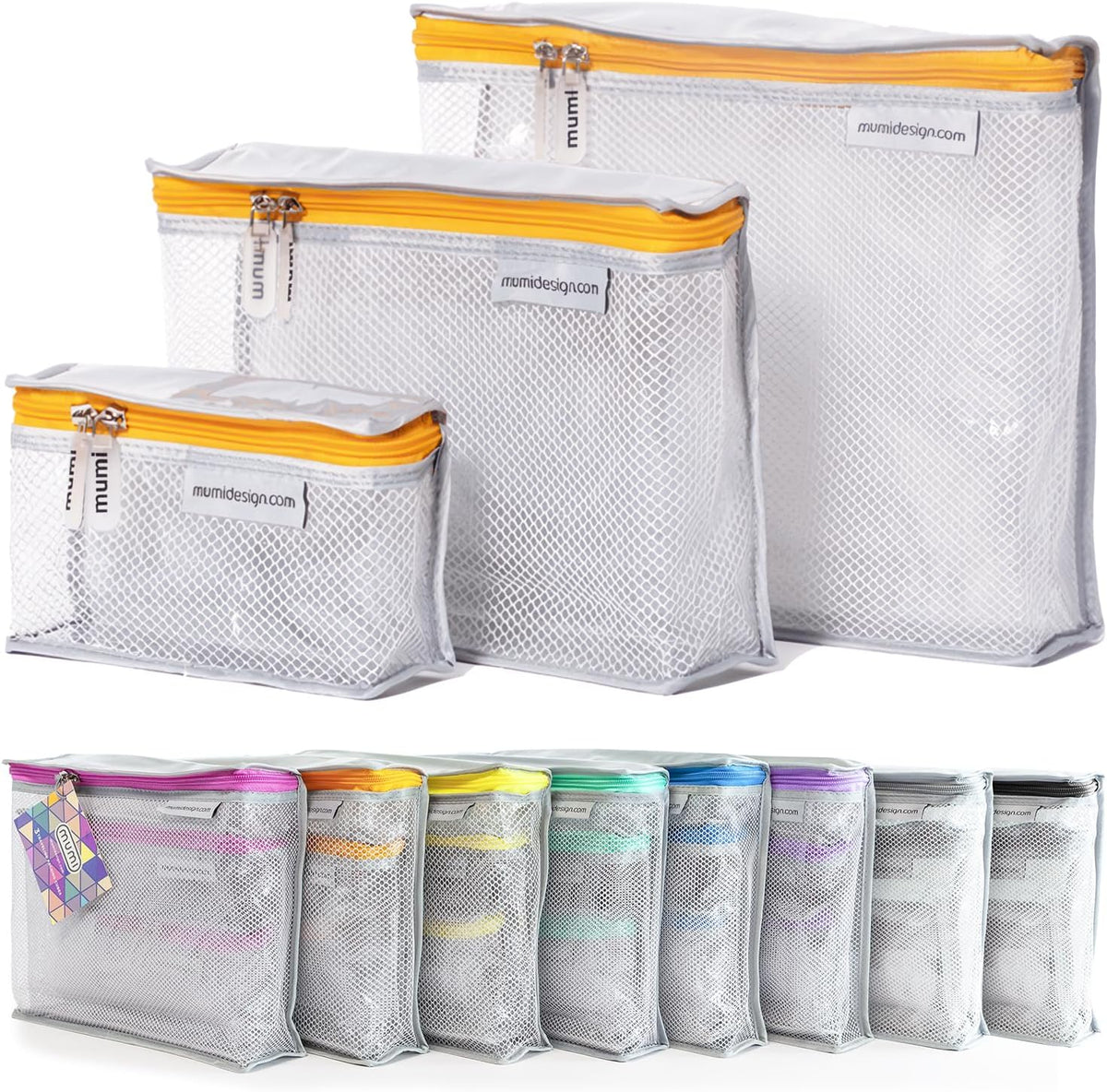 Travel Toiletry Bag Set of 3 – Clear TSA Approved Toiletry Bags for Women – Reusable Water-Resistant Makeup Organizer Pouches for Skincare, Cosmetics, Travel Accessories, Airport Packing - Aqua