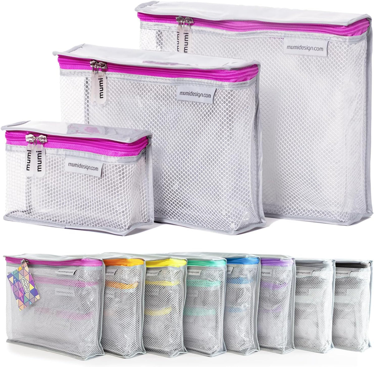 Travel Toiletry Bag Set of 3 – Clear TSA Approved Toiletry Bags for Women – Reusable Water-Resistant Makeup Organizer Pouches for Skincare, Cosmetics, Travel Accessories, Airport Packing - Aqua
