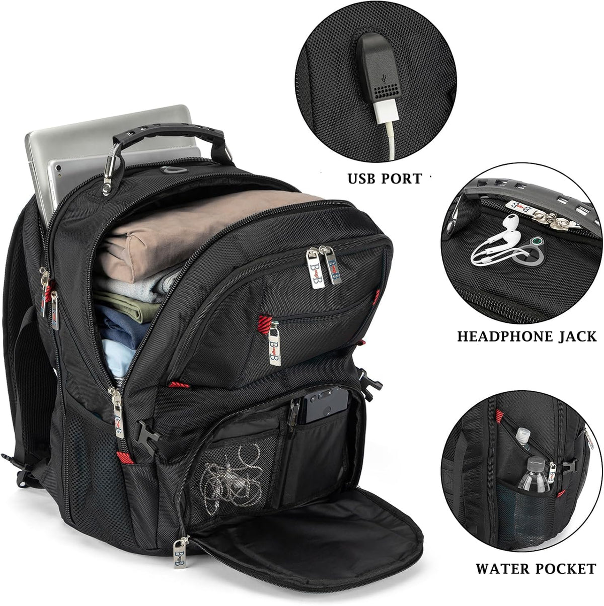 17x13x8 Inches Laptop College Travel Backpacks for Men Women, Under-Seat Backpack for JetBlue, Spirit, Frontier(Black)