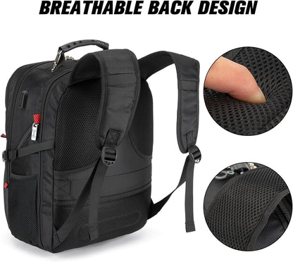 17x13x8 Inches Laptop College Travel Backpacks for Men Women, Under-Seat Backpack for JetBlue, Spirit, Frontier(Black)