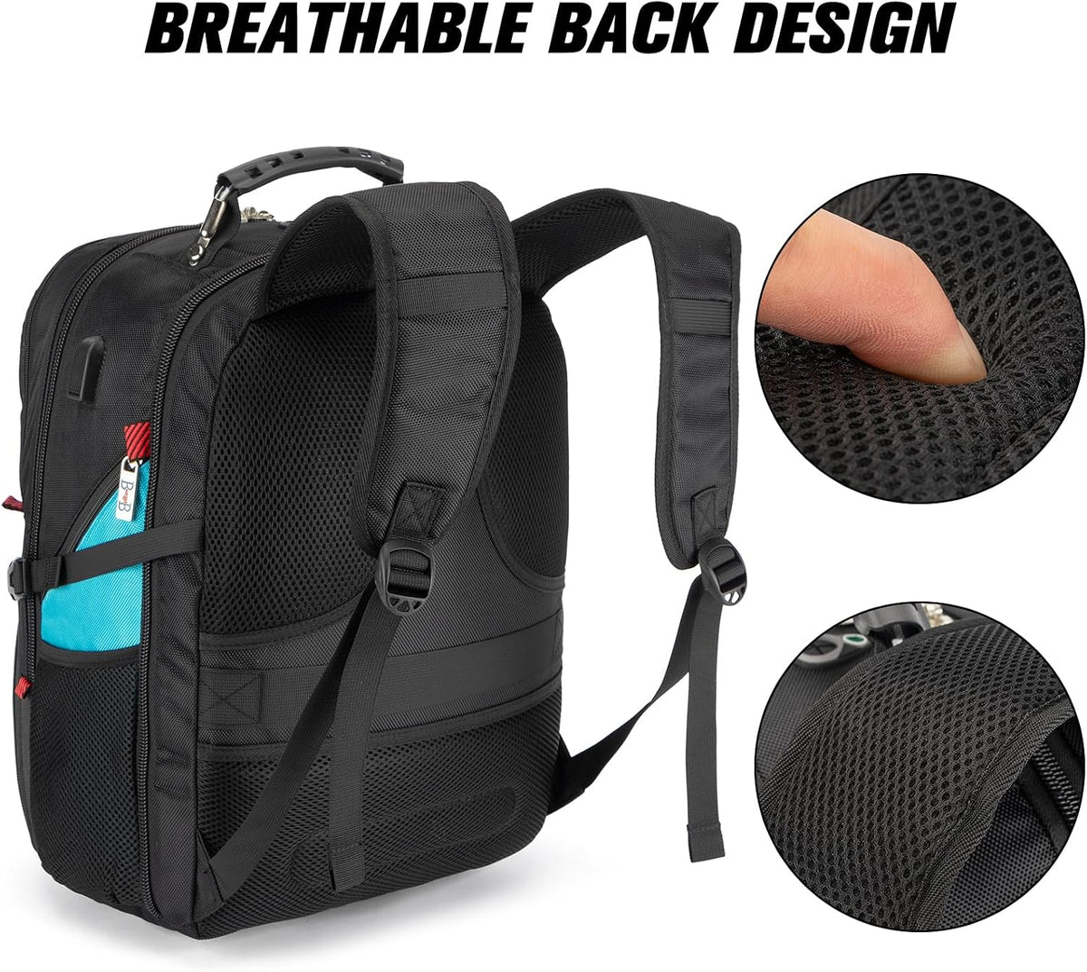 17x13x8 Inches Laptop College Travel Backpacks for Men Women, Under-Seat Backpack for JetBlue, Spirit, Frontier(Black)