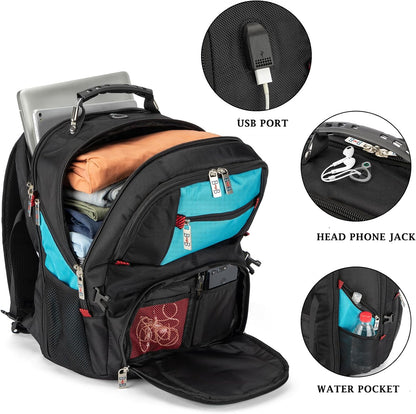 17x13x8 Inches Laptop College Travel Backpacks for Men Women, Under-Seat Backpack for JetBlue, Spirit, Frontier(Black)