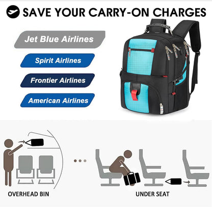 17x13x8 Inches Laptop College Travel Backpacks for Men Women, Under-Seat Backpack for JetBlue, Spirit, Frontier(Black)