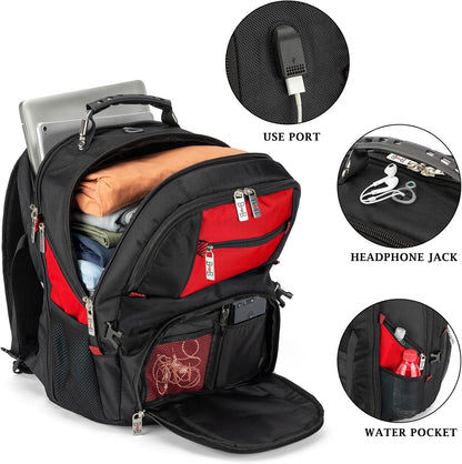 17x13x8 Inches Laptop College Travel Backpacks for Men Women, Under-Seat Backpack for JetBlue, Spirit, Frontier(Black)