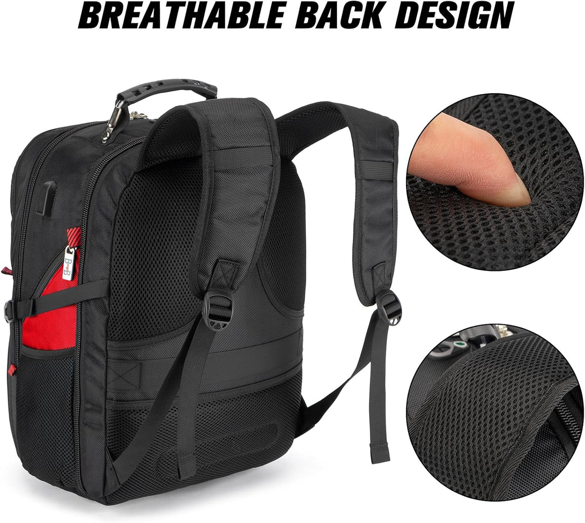 17x13x8 Inches Laptop College Travel Backpacks for Men Women, Under-Seat Backpack for JetBlue, Spirit, Frontier(Black)