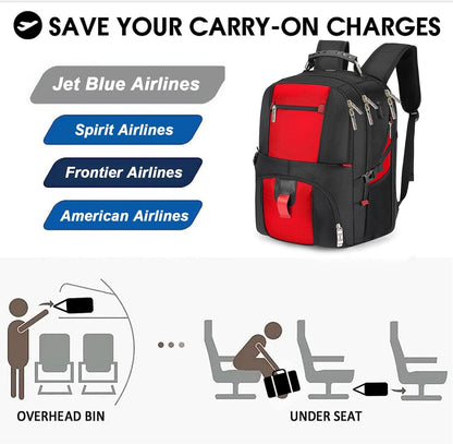 17x13x8 Inches Laptop College Travel Backpacks for Men Women, Under-Seat Backpack for JetBlue, Spirit, Frontier(Black)
