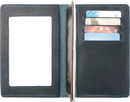 Genuine Leather Passport and Vaccine Card Holder Combo, RFID Blocking, Coffee, Unisex