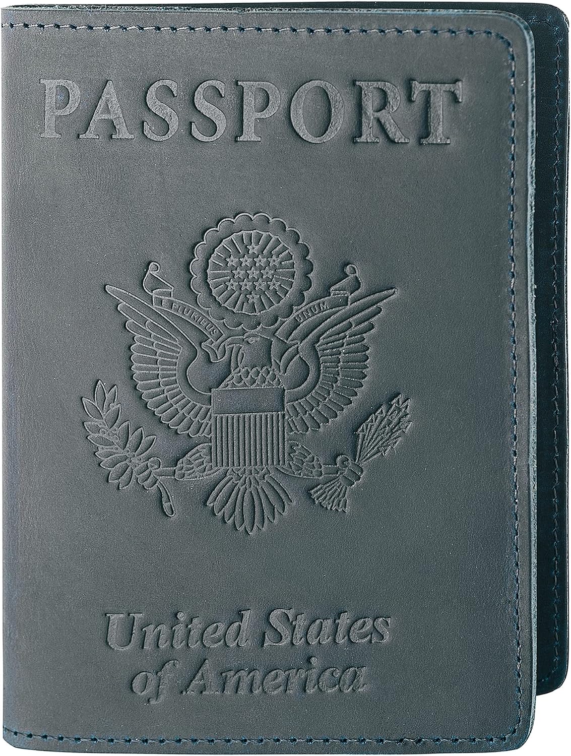 Genuine Leather Passport and Vaccine Card Holder Combo, RFID Blocking, Coffee, Unisex
