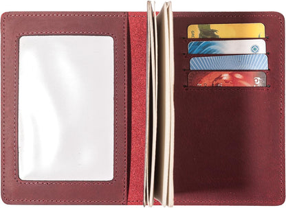 Genuine Leather Passport and Vaccine Card Holder Combo, RFID Blocking, Coffee, Unisex