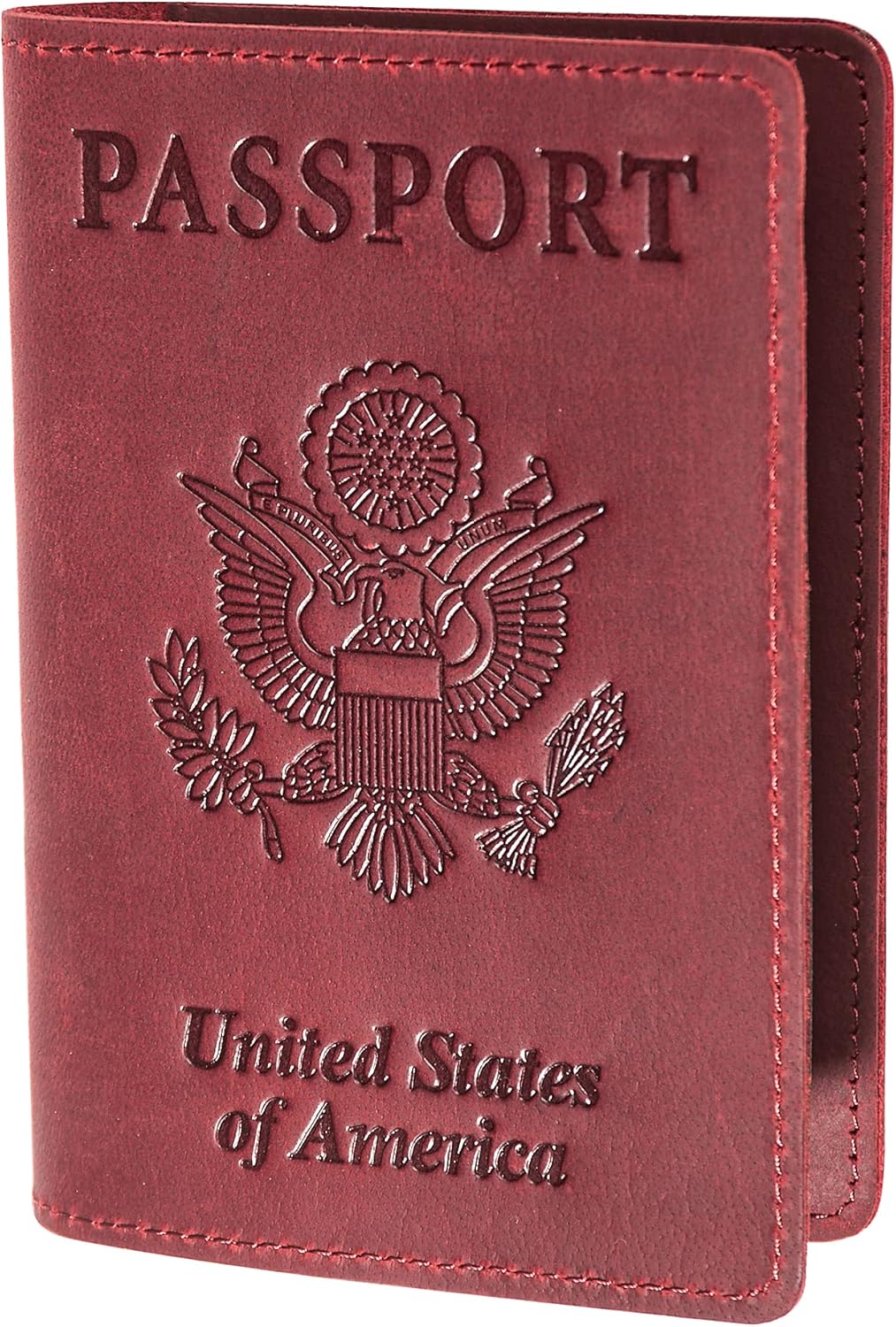 Genuine Leather Passport and Vaccine Card Holder Combo, RFID Blocking, Coffee, Unisex