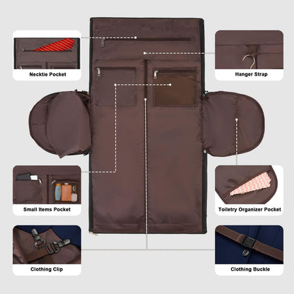 Travel Garment Bag for Men Women, Large, Black | Convertible Carry On, Garment Duffel Bag, 3 in 1, Hanging Suitcase