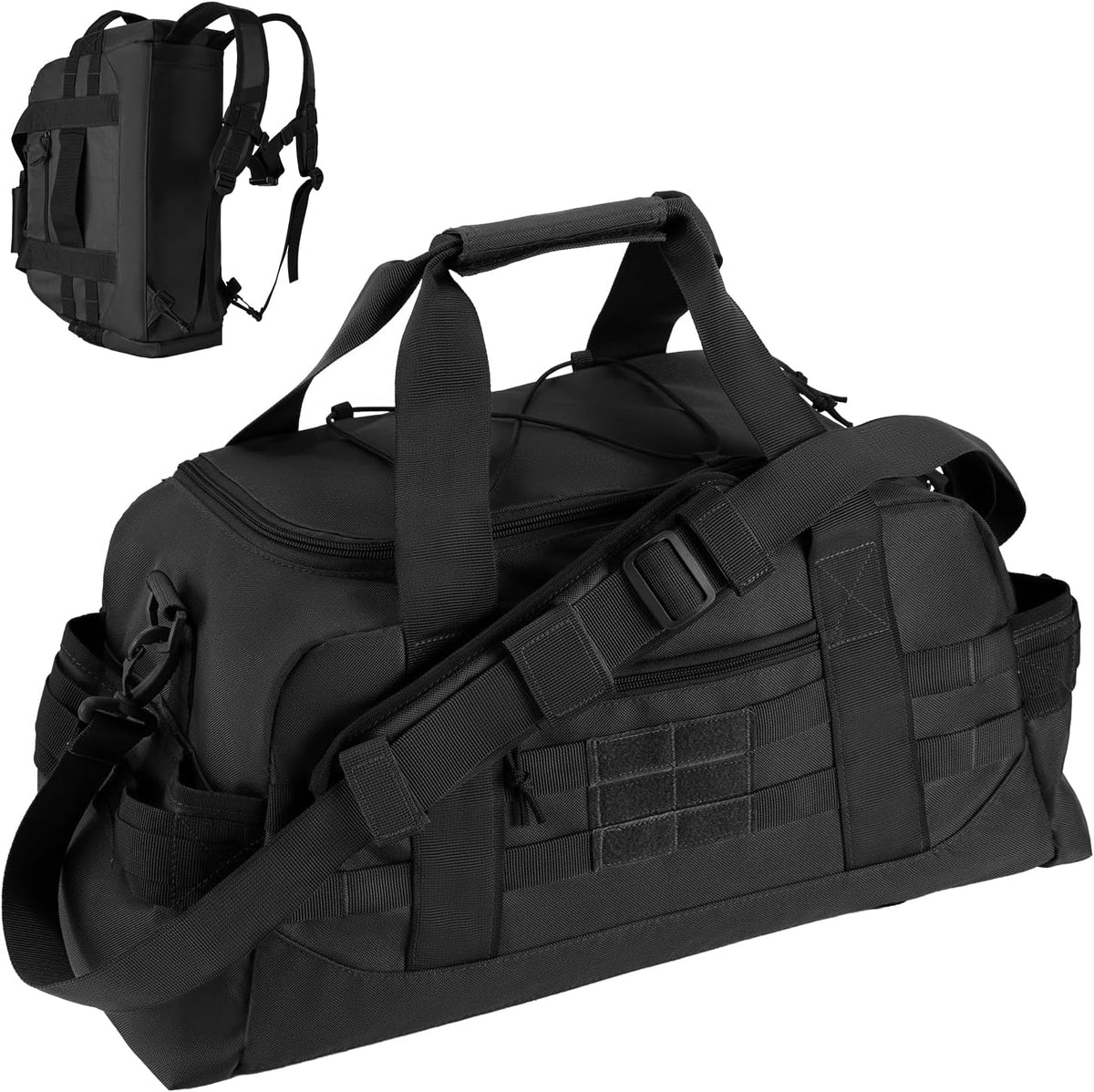 35L Large Duffle Bag, 3-in-1 Tactical Backpack MOLLE Pack for Sports/Gym/Outdoor, Olive Green