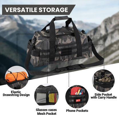 35L Large Duffle Bag, 3-in-1 Tactical Backpack MOLLE Pack for Sports/Gym/Outdoor, Olive Green