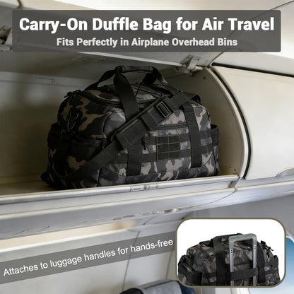 35L Large Duffle Bag, 3-in-1 Tactical Backpack MOLLE Pack for Sports/Gym/Outdoor, Olive Green