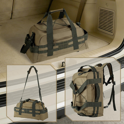 35L Large Duffle Bag, 3-in-1 Tactical Backpack MOLLE Pack for Sports/Gym/Outdoor, Olive Green