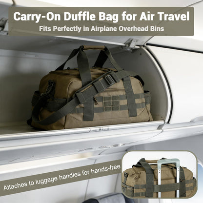 35L Large Duffle Bag, 3-in-1 Tactical Backpack MOLLE Pack for Sports/Gym/Outdoor, Olive Green
