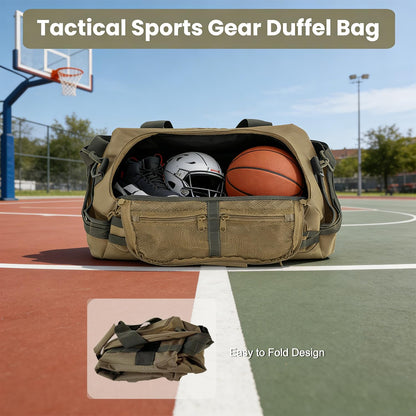35L Large Duffle Bag, 3-in-1 Tactical Backpack MOLLE Pack for Sports/Gym/Outdoor, Olive Green