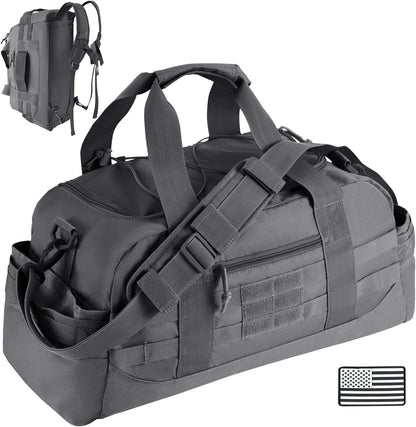 35L Large Duffle Bag, 3-in-1 Tactical Backpack MOLLE Pack for Sports/Gym/Outdoor, Olive Green