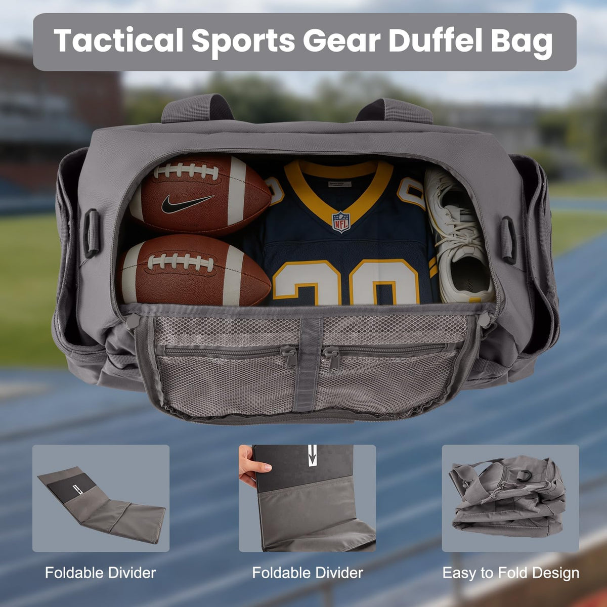 35L Large Duffle Bag, 3-in-1 Tactical Backpack MOLLE Pack for Sports/Gym/Outdoor, Olive Green