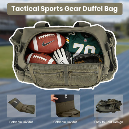 35L Large Duffle Bag, 3-in-1 Tactical Backpack MOLLE Pack for Sports/Gym/Outdoor, Olive Green