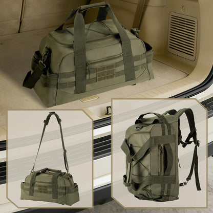 35L Large Duffle Bag, 3-in-1 Tactical Backpack MOLLE Pack for Sports/Gym/Outdoor, Olive Green