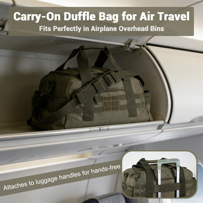 35L Large Duffle Bag, 3-in-1 Tactical Backpack MOLLE Pack for Sports/Gym/Outdoor, Olive Green