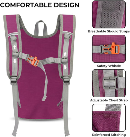 13L Small Hiking Backpack for Women Men, Lightweight Foldable Day pack, Packable Daypack for Travel, Camping (Teal)