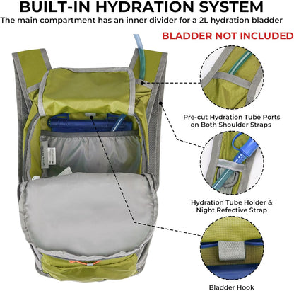 13L Small Hiking Backpack for Women Men, Lightweight Foldable Day pack, Packable Daypack for Travel, Camping (Teal)