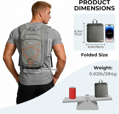13L Small Hiking Backpack for Women Men, Lightweight Foldable Day pack, Packable Daypack for Travel, Camping (Teal)