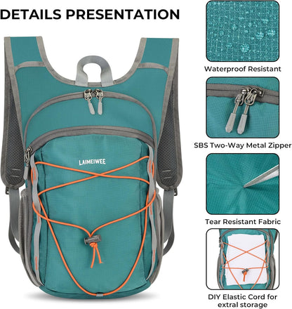 13L Small Hiking Backpack for Women Men, Lightweight Foldable Day pack, Packable Daypack for Travel, Camping (Teal)