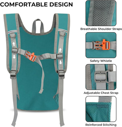 13L Small Hiking Backpack for Women Men, Lightweight Foldable Day pack, Packable Daypack for Travel, Camping (Teal)