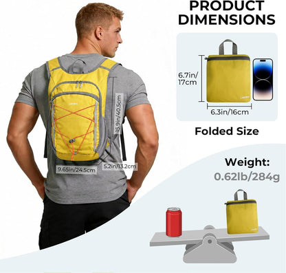 13L Small Hiking Backpack for Women Men, Lightweight Foldable Day pack, Packable Daypack for Travel, Camping (Teal)