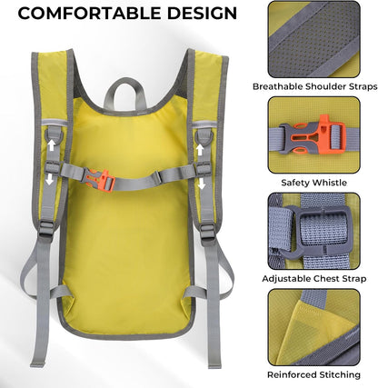 13L Small Hiking Backpack for Women Men, Lightweight Foldable Day pack, Packable Daypack for Travel, Camping (Teal)