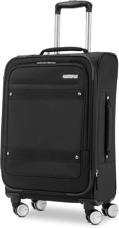 Whim Softside Expandable Luggage with Spinners, Grey, 2PC SET (Carry-on/Medium)